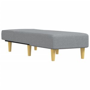 Chaise longue en tissu gris clair 100% polyester, durable et élégante avec structure en contreplaqué - Product Image 3