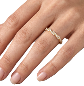 Infinity Twisted Band Round Lab Grown Diamond Ring 9K 10K Solid Gold Pave Set Stackable <b>Wedding</b> Band Minimalist Eternity Ring - Product Image 5