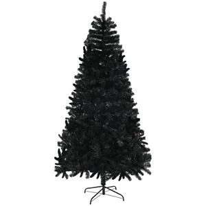 Albero di Natale Artificiale Nero Non Illuminato da 2,7 m con 2132 Punte di Rami, Base in Acciaio ad Apertura Automatica - Albero di Natale da Interno in PE con Luci LED - Product Image 1