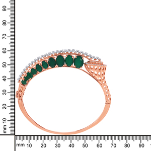 Luxury Women's 14K Rose Gold Diamond <b>Bangle</b> <b>Bracelet</b> with Multi-Row Mesh and Circular Clasp Design - Product Image 3