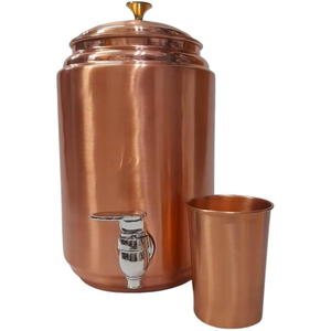 Distributeur d'eau en cuivre pur pour le stockage d'eau potable, distributeur d'eau en cuivre fait main avec robinet pour la maison à bas prix - Product Image 3