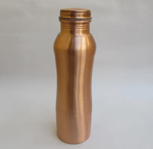 Gourde en cuivre pur massif à corps incurvé, capacité 1L, vente en gros directe usine, idéale pour la randonnée en extérieur - Product Image 1