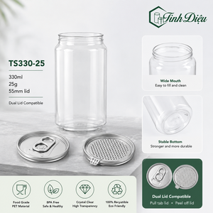 330ml <b>PET</b> Beverage Can TS330-25 Food Grade Plastic Bottle with 202 EOE Lid for Soft Drink Packaging - Product Image 5