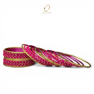 Sparkling <b>Cute</b> Premium Kids Pink Gold Plated Crystal Stainless Steel Fashion Bangles Indian Jewelry Set for Girls Party Wedding - Product Image 3