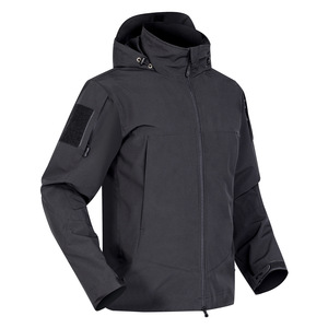 Veste Softshell Homme Marron à Capuche Broderie Camouflage Noir Polaire Légère Chaude pour Cyclisme - Product Image 5