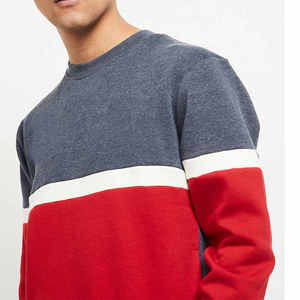 เสื้อสเวตเชิ้ตผู้ชายคอตั้ง แขนยาว ทรงปกติ สีตัดต่อ สวมใส่สบาย เหมาะสำหรับฤดูหนาว ผ้าฝ้าย 100% แบบคัตเอาท์ - Product Image 4