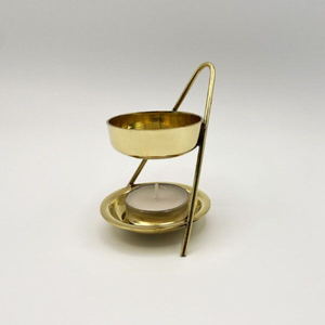 Handmade Metal Incense <b>Burner</b> With Wooden Handle Aromatic Diffuser <b>For</b> Home Decor Sandalwood Finish All Season Use - Product Image 2