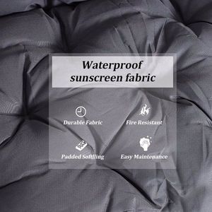 Waterproof Outdoor Swing Cushions 2-3 Seater Bench Pad Thick 4\" Porch Swing Backrest Outdoor Patio Pillows & Cushions - Product Image 6