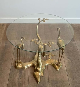 Table basse en laiton pur, modèle 2025, très prisée, table basse de luxe en laiton, mobilier de salon de style Regency - Product Image 2