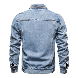 2025 Best Selling Men's Plus Size Denim Jackets High Winter Season <b>Cover</b> <b>Button</b> Breathable Customized Design Washed Jeans Style - Product Image 2