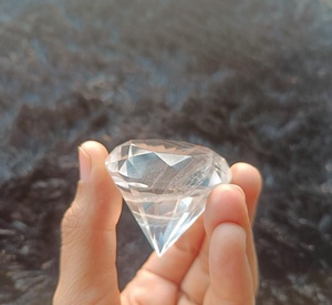 Pierre précieuse en Quartz clair naturel, diamant de forme ronde, haute et Semi-précieuse de qualité, pierre précieuse de grande taille, en Agate rai - Product Image 3