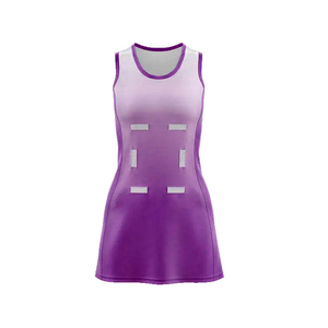Vestido de Tenis Ajustado sin Mangas para Mujer, Color Morado Degradado, Sublimado, Absorbente de Humedad, Ropa Deportiva para Todas las Temporadas - Product Image 4