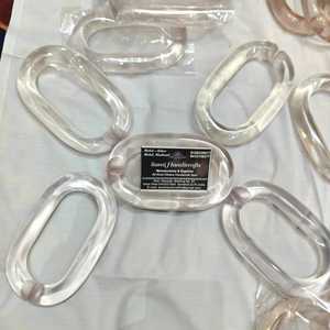 Pulsera de eslabones grandes de resina fluorescente mate para mujer, cadena de eslabones gruesos de resina acrílica de colores llamativos - Product Image 2