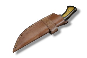 Couteau de Bushcraft artisanal en acier à haute teneur en carbone avec manche en bois Pakka et étui en cuir, vente en gros OEM, couteau à lame fixe pour l'extérieur - Product Image 6