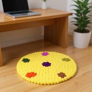 Flower Design Felt <b>Chair</b> Mat - Product Image 3