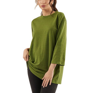 Camiseta de Manga Larga para Mujer, Estilo Urbano, de Alta Calidad, Talla Personalizada, Logotipo Bordado, 100% Algodón, Secado Rápido, Antiarrugas - Product Image 5