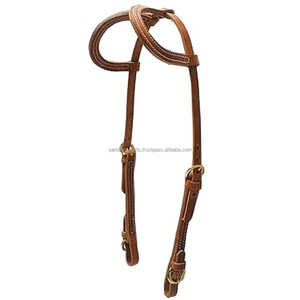 En kaliteli el yapımı batı Headstall toka uç yanaklar Hermann meşe koşum toptan üretici tedarikçisi