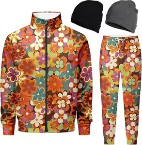Conjunto Deportivo Unisex de Invierno Estilo Hip Hop de los 80, 2 Piezas, Chaqueta Cortavientos con Cuello Alto, Disfraz de Halloween, Poliéster/Nailon - Product Image 3