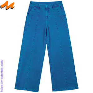Pantalones de mujer Master Textile de pierna ancha, cintura media, con paneles y costuras decorativas, informales, para fiesta, de tela elástica, transpirables, para todas las estaciones. - Product Image 2