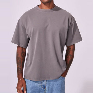 Direct Factory Sale Plus Size Drop Shoulder Sleeves Unisex Casual Solid Regular Fit Blank Logo Knitted <b>Canvas</b> Breathable - Product Image 5
