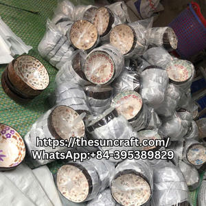 Se aceptan tamaños personalizados. Cuencos de cáscara de coco económicos con acabado de concha marina para la fabricación de velas. Venta al por mayor a precio competitivo desde Vietnam. - Product Image 6