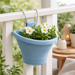 Jardinière murale suspendue en plastique avec crochet métallique pour balcon, clôture, usage intérieur et extérieur - Product Image 3