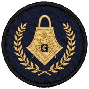 Écusson brodé personnalisé pour insignes maçonniques, en fil d'or, pour tablier maçonnique, badge couronne de laurier, logo blason pour blazer uniforme maçonnique G - Product Image 1