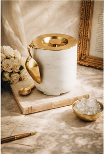 Natural <b>White</b> Marble Wine Chiller ice <b>Bucket</b> Luxury Insulated Stone Ice <b>Bucket</b> Handcrafted Champagne Cooler for Home Bar Party - Product Image 2