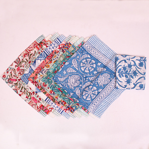 Premium Colorful Floral Handprinted Cotton Square Bandana Lightweight Eco-Friendly Breathable <b>Tie</b> <b>Back</b> Scarf Stylish Head Wrap - Product Image 4