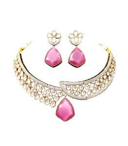 Women's <b>Gold</b> Plated Crystal Rhinestone Necklace Earrings Set Pear Cut Water Drop Classic Wedding Jewelry Alloy Fashion Set - Product Image 6
