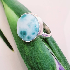 แหวนบลูลาริมาร์ เงินแท้ 925 แหวนพลอยทำมือ ผู้จำหน่ายขายส่ง - Product Image 1