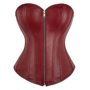 Corsé de cuero vintage con cremallera para mujer, top bustier sexy para discoteca, lencería sin tirantes, accesorio de fitness. - Product Image 4