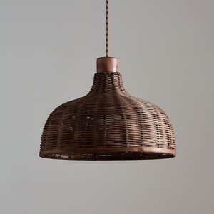 Minimalist Handwoven Rattan Pendant <b>Ceiling</b> Fixture Modern Decorative Hanging <b>Light</b> For Kitchen And Dining Room - Product Image 1