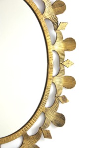 Oval Brass Mirror With <b>Leaf</b> Design Traditional <b>Wall</b> <b>Decor</b> Handmade Frame - Product Image 5