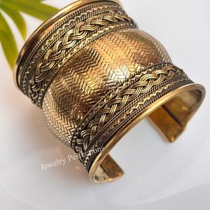stylish twisted pure brass Wholesale Fashion Brass Adjustable Cuff Bangle for Women Handmade Designer Stackable <b>Bracelets</b> - Product Image 3