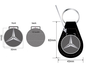 Porte-clés en cuir véritable personnalisé, durable, en forme de cœur ou de rectangle, simple et écologique, directement de l'usine BS International - Product Image 1