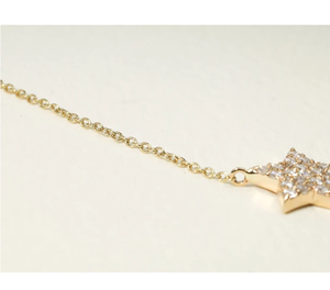 Collar Estrella de Diamante Celestial, Oro Sólido de 14K, Delicado y Minimalista, Colgante de Oro Blanco, Regalo Cósmico para Ella - Product Image 3