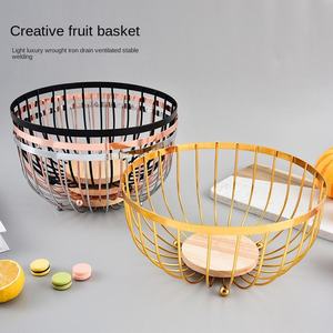 Nordic Style Metal Fruit <b>Basket</b> Decorative Food Storage <b>Basket</b> for Living Room <b>Coffee</b> <b>Table</b> Kitchen Countertop - Product Image 1