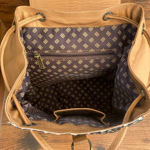 Mochila con cordón de cuero genuino de alta calidad, Mochila deportiva informal para senderismo, mochilas de viaje de negocios al por mayor para Unisex - Product Image 6