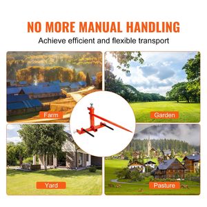 Aste per balle di fieno da 49 pollici, capacità di carico 1600 libbre, attacco a tre punti per trattore, 2 aste stabilizzatrici da 17,5 pollici - Product Image 6