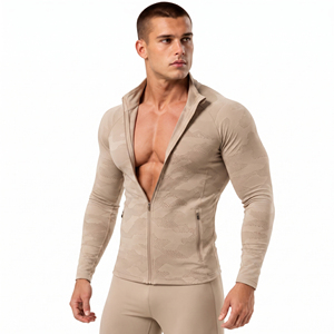 <b>Men</b> Muscle Fit Gym <b>Jacket</b> Eco-Friendly Yoga Exercise Side Pockets Zipper Top <b>Men</b> High Compression Printed Yoga Track <b>Jackets</b> - Product Image 4