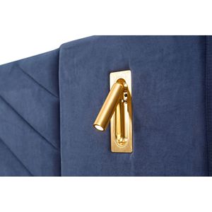 Letto King Size Imbottito in Velluto con Robuste Doghe in Legno e Testiera Wingback, Non Richiede Rete a Doghe - Product Image 2