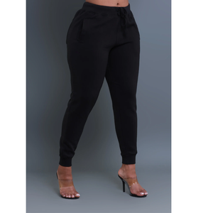 Conjunto de 2 Piezas para Mujer, Sudadera con Capucha y Pantalones Deportivos, Color Negro Sólido, Corte Holgado Informal, Tejido de Algodón, Traje Deportivo Largo para Uso Diario - Product Image 6
