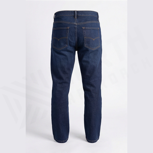 Jean en denim coupe droite délavé foncé pour homme, coupe classique, en coton, style décontracté, pantalon d'automne - Product Image 2