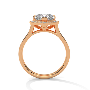 แหวนเพชรทรงหัวใจแบบพิเศษ ดีไซน์จากห้องปฏิบัติการ ฝังในทองคำแท้ 14K โรสโกลด์ ประดับด้วยเพชรแบบเฮโล เหมาะสำหรับเป็นแหวนหมั้นหรือแหวนแต่งงาน หรือแหวนครบรอบ - Product Image 3