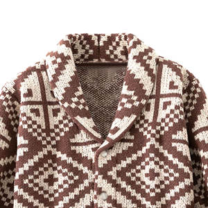 Cárdigans de Hombre con Patrón Sólido para Invierno, Ropa de Exterior Elegante, Cárdigans de Hombre con Etiqueta Privada Personalizada en Venta - Product Image 3