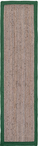 Alfombra de Yute Moderna con Borde Verde, Tejida a Mano, de Fibra Natural, para Cocina, Pasillo, Entrada - Product Image 2