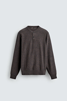 Pull en maille Henley de luxe pour homme, col boutonné, manches longues, doux et chaud, tricot d'hiver décontracté, vente en gros de vêtements