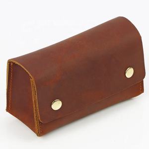 Leather Dice Cup <b>Box</b> Handmade Classic Style <b>Brown</b> <b>Storage</b> Case for 7pcs Dices Adult Use - Product Image 2