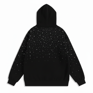 Sudadera premium con brillo de diamantes de imitación, material suave al tacto, estilo relajado, ideal para uso casual y amantes de la moda urbana. - Product Image 2